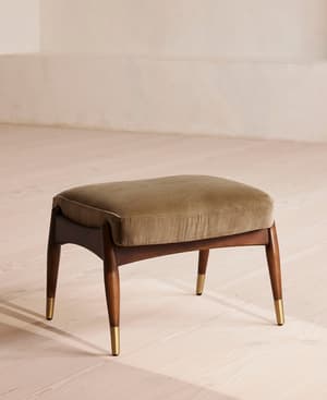Theodore Footstool - Velvet - Truffle - US - Listing Image
