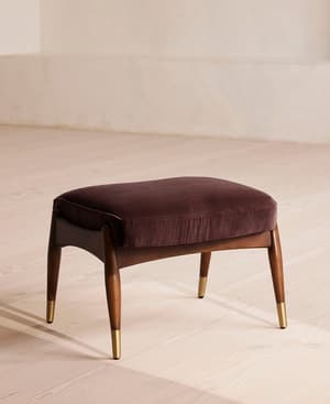 Theodore Footstool - Velvet - Aubergine - US - Listing Image
