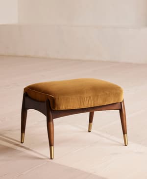 Theodore Footstool - Velvet - Mustard - Listing Image