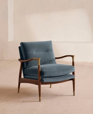 Theodore Armchair - Velvet - Grey Blue - US - Hover Image