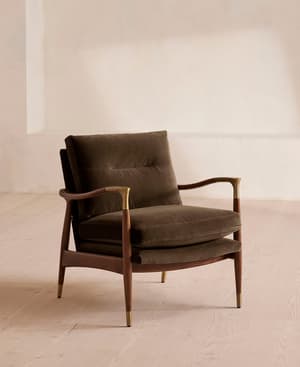 Theodore Armchair - Velvet - Chocolate Brown - US - Listing Image