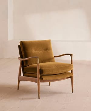 Theodore Oak Armchair - Velvet - Mustard - Listing Image
