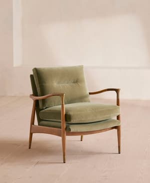 Theodore Oak Armchair - Velvet Lichen - Listing Image