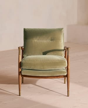 Theodore Oak Armchair - Velvet Lichen - US - Hover Image