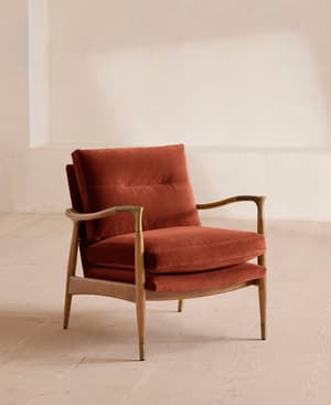 Theodore Armchair - Velvet - Rust - US - Hover Image