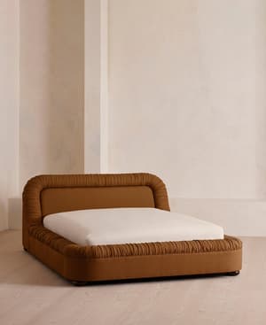 Vara Bed - Queen - Linen - Terracotta - US - Listing Image