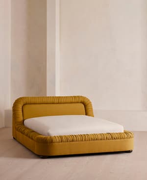 Vara Bed - King - Linen - Turmeric - UK - Listing Image