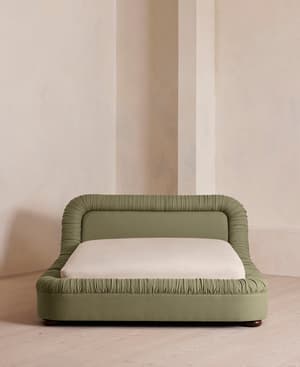 Vara Bed - King - Linen - Sage - Hover Image