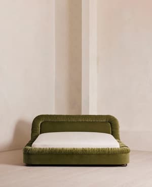 Vara Bed - King - Velvet - Olive - Hover Image