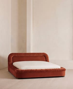 Vara Bed - Queen - Velvet - Rust - US - Listing Image