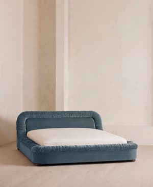Vara Bed - King - Velvet - Grey Blue - Listing Image