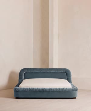 Vara Bed - King - Velvet - Grey Blue - Hover Image