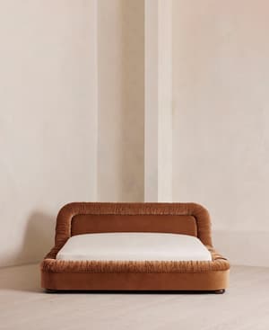Vara Bed - King - Velvet - Cinnamon - UK - Hover Image