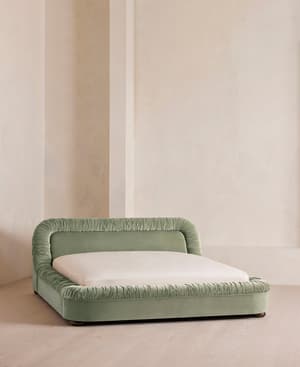 Vara Bed - Queen - Velvet - Seafoam - US - Listing Image