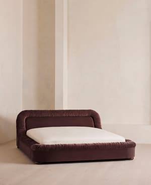 Vara Bed - Queen - Velvet - Aubergine - US - Listing Image