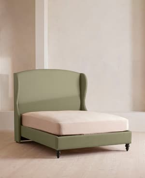 Rivas Bed - Double - Linen - Sage - Listing Image