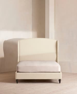 Rivas Bed - Double - Linen - Bisque - Hover Image