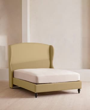 Rivas Bed - Double - Linen - Wheat - Hover Image