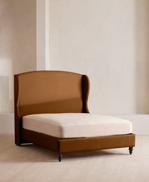 Rivas Bed - Full - Linen - Terracotta - US - Listing Image