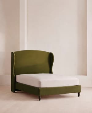 Rivas Bed - Double - Velvet - Olive - Listing Image