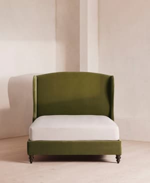 Rivas Bed - Full - Velvet - Olive - US - Hover Image