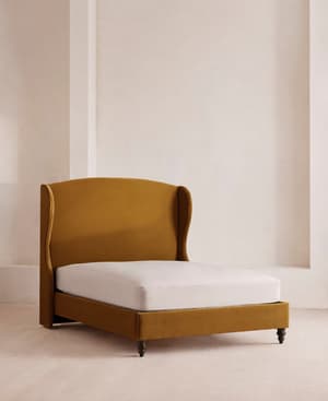 Rivas Bed - Full - Velvet - Mustard - US - Listing Image