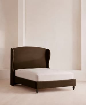 Rivas Bed - Double - Velvet - Chocolate - Listing Image