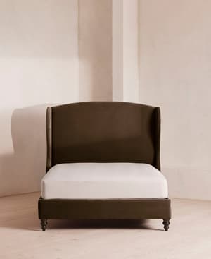 Rivas Bed - Double - Velvet - Chocolate - Hover Image