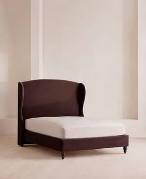 Rivas Bed - Full - Velvet - Aubergine - US - Listing Image