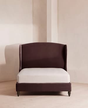 Rivas Bed - Full - Velvet - Aubergine - US - Hover Image