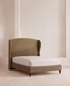 Rivas Bed - Double - Velvet - Truffle - UK - Listing Image