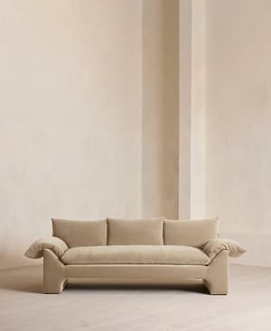 Wyatt Three Seater Sofa - Velvet - Oyster - US - Listing Image