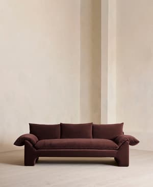 Wyatt Three Seater Sofa - Velvet - Aubergine - UK - Listing Image
