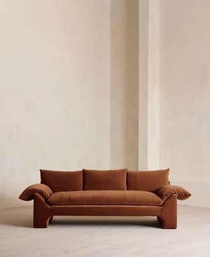 Wyatt Three Seater Sofa - Velvet - Cinnamon - US - Listing Image