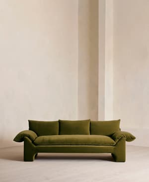 Wyatt Three Seater Sofa - Velvet - Olive - Listing Image