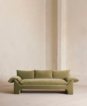 Wyatt Three Seater Sofa - Velvet - Lichen - US - Listing Image