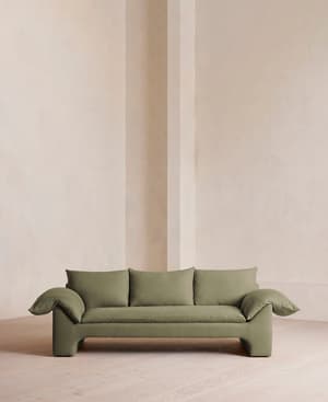 Wyatt Three Seater Sofa - Linen - Sage - US - Listing Image