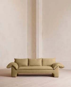 Wyatt Three Seater Sofa - Linen - Wheat - US - Listing Image