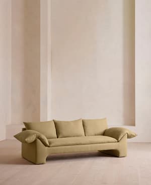 Wyatt Three Seater Sofa - Linen - Wheat - US - Hover Image