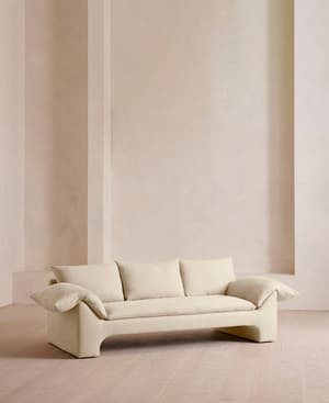 Wyatt Three Seater Sofa - Linen - Bisque - US - Hover Image