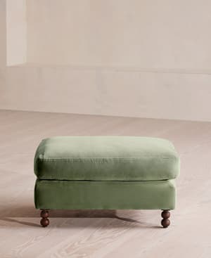 Audrey Rectangle Ottoman - Velvet - Seafoam - UK - Hover Image
