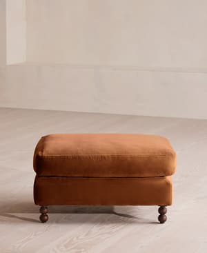 Audrey Rectangle Ottoman - Velvet - Cinnamon - UK - Hover Image