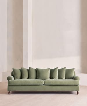 Audrey Four Seater Sofa - Velvet - Seafoam - UK - Listing Image