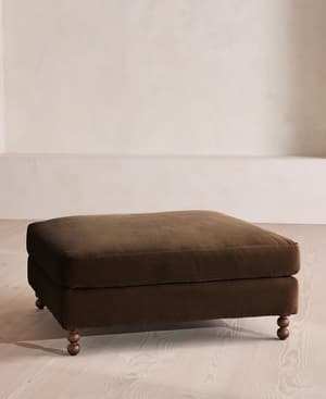 Audrey Square Ottoman - Sofa - Velvet - Chocolate - US - Listing Image