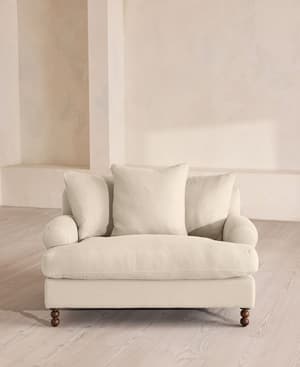Audrey Loveseat - Linen - Bisque - Hover Image