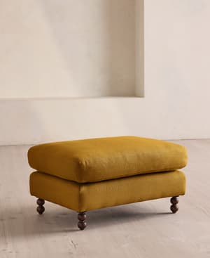 Audrey Rectangle Ottoman - Linen - Turmeric - US - Listing Image