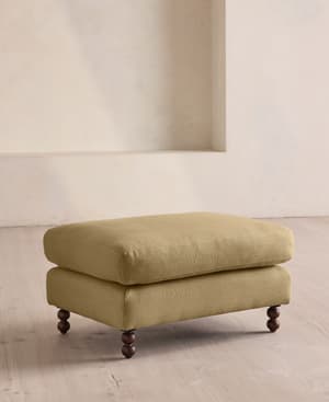 Audrey Rectangle Ottoman - Linen - Wheat - Listing Image