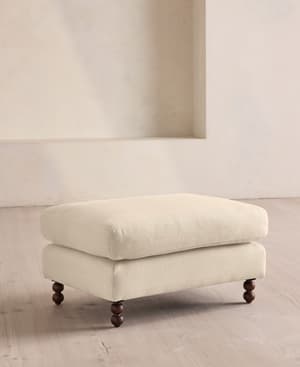 Audrey Rectangle Ottoman - Linen - Bisque - Listing Image