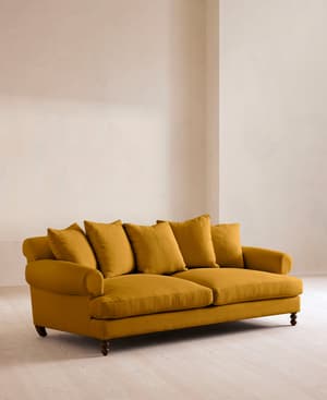 Audrey Three Seater Sofa - Linen - Turmeric - US - Hover Image