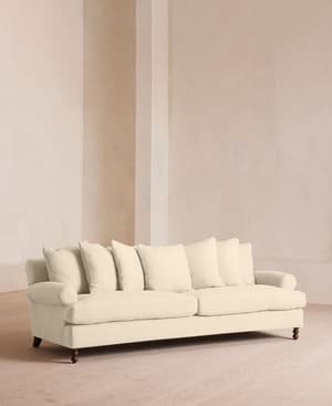 Audrey Four Seater Sofa - Linen - Bisque - US - Hover Image